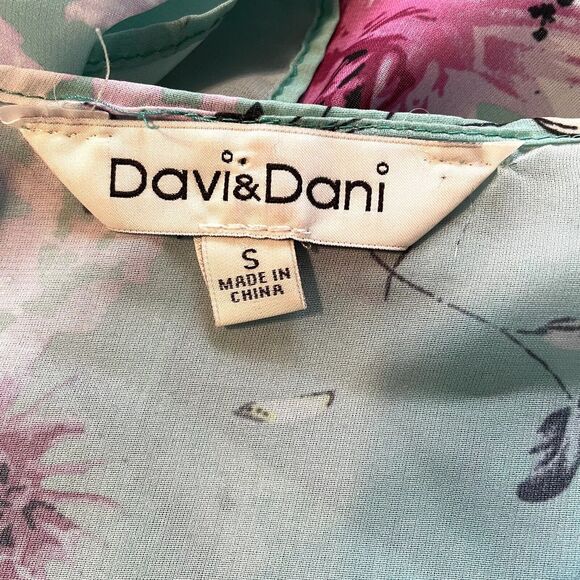 DAVi & DANI Floral Kimono Green Semi Sheer Open Front Oversized - Picture 6 of 8